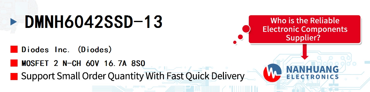 DMNH6042SSD-13 Diodes MOSFET 2 N-CH 60V 16.7A 8SO