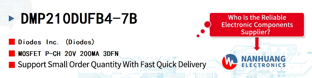 DMP210DUFB4-7B Diodes MOSFET P-CH 20V 200MA 3DFN