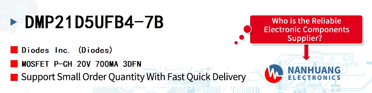 DMP21D5UFB4-7B Diodes MOSFET P-CH 20V 700MA 3DFN
