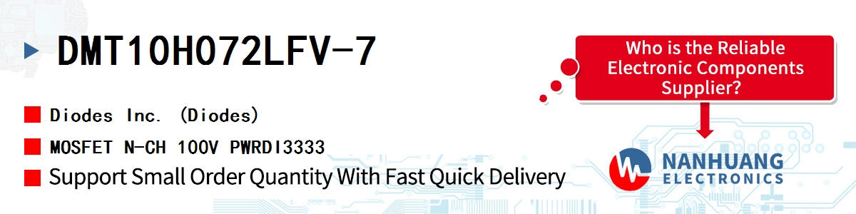 DMT10H072LFV-7 Diodes MOSFET N-CH 100V PWRDI3333
