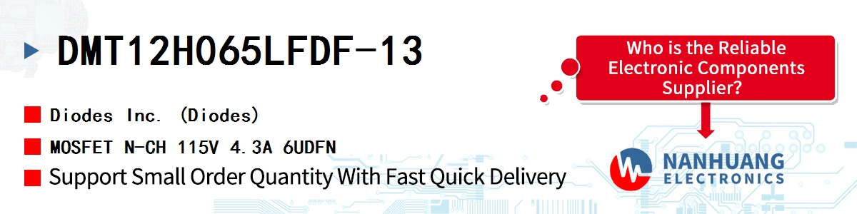 DMT12H065LFDF-13 Diodes MOSFET N-CH 115V 4.3A 6UDFN