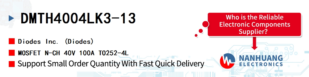 DMTH4004LK3-13 Diodes MOSFET N-CH 40V 100A TO252-4L