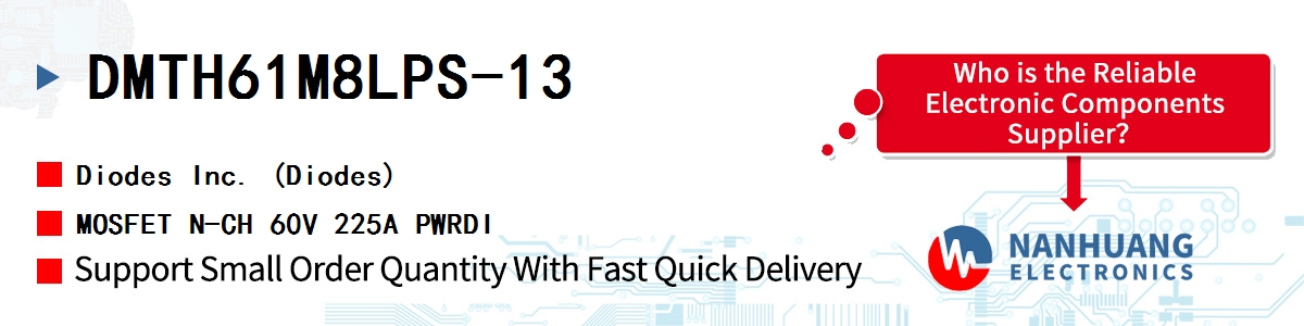 DMTH61M8LPS-13 Diodes MOSFET N-CH 60V 225A PWRDI