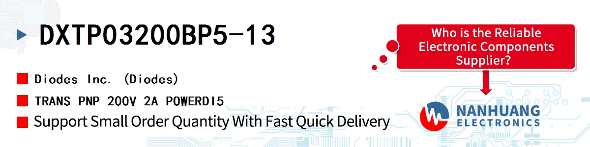 DXTP03200BP5-13 Diodes TRANS PNP 200V 2A POWERDI5