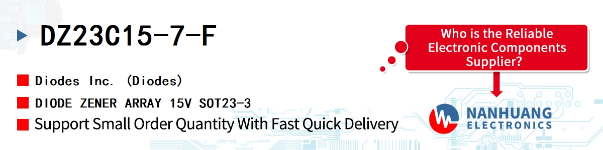 DZ23C15-7-F Diodes DIODE ZENER ARRAY 15V SOT23-3
