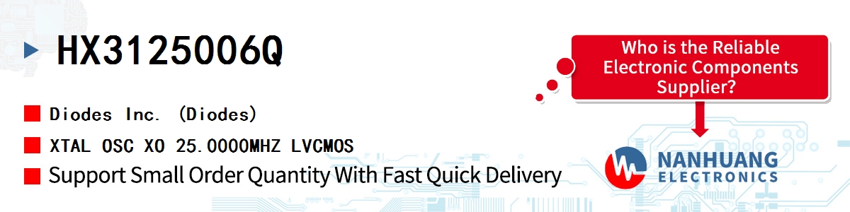 HX3125006Q Diodes XTAL OSC XO 25.0000MHZ LVCMOS