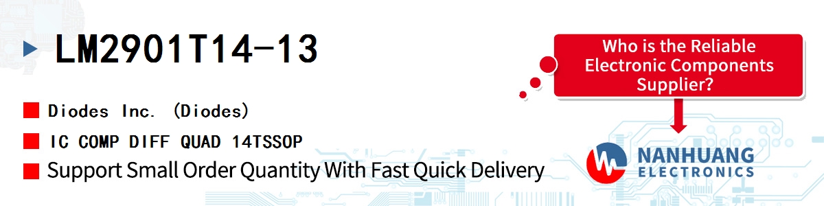 LM2901T14-13 Diodes IC COMP DIFF QUAD 14TSSOP
