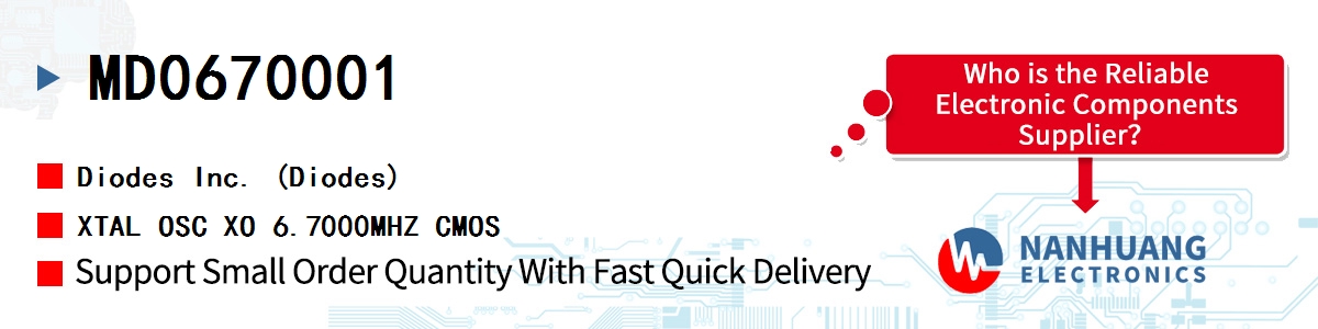 MD0670001 Diodes XTAL OSC XO 6.7000MHZ CMOS