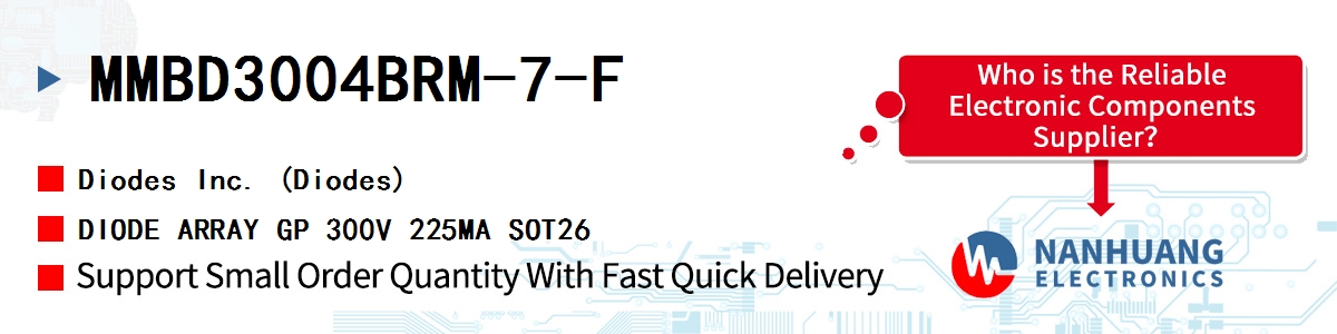 MMBD3004BRM-7-F Diodes DIODE ARRAY GP 300V 225MA SOT26