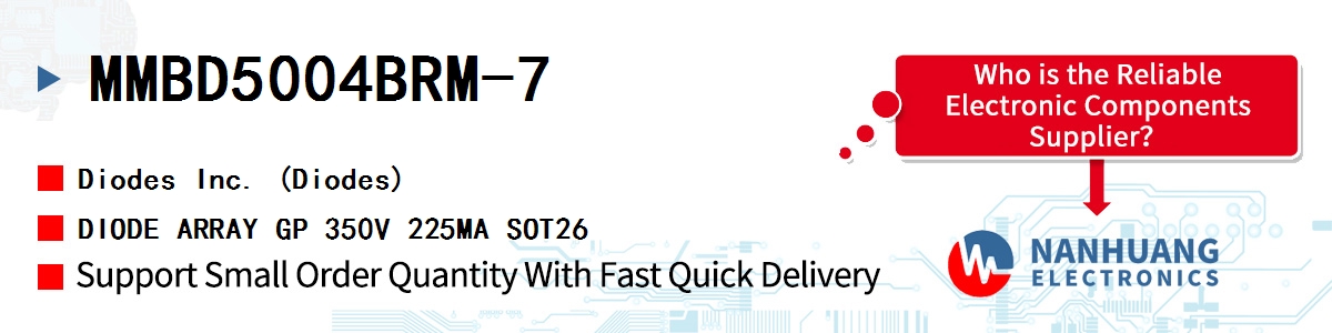 MMBD5004BRM-7 Diodes DIODE ARRAY GP 350V 225MA SOT26