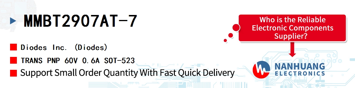 MMBT2907AT-7 Diodes TRANS PNP 60V 0.6A SOT-523