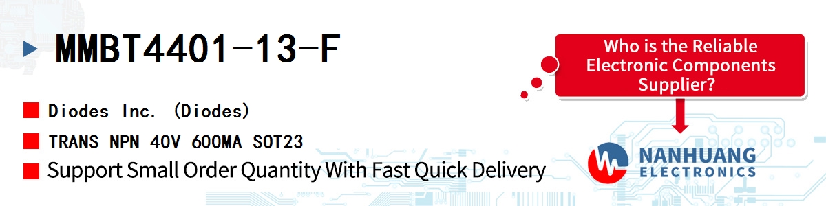 MMBT4401-13-F Diodes TRANS NPN 40V 600MA SOT23