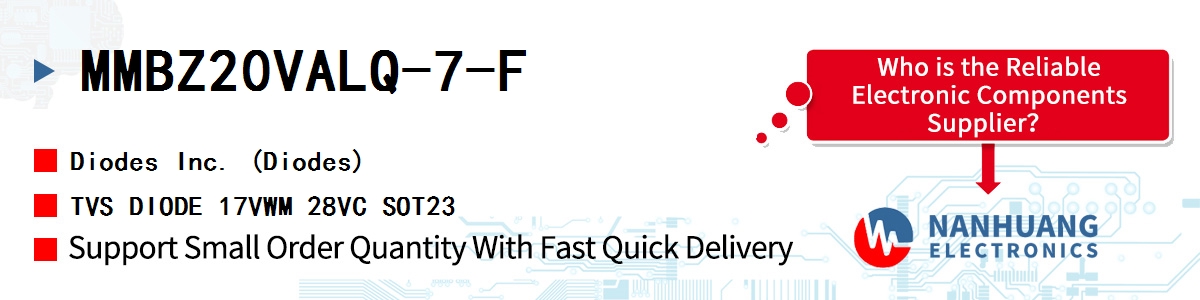 MMBZ20VALQ-7-F Diodes TVS DIODE 17VWM 28VC SOT23