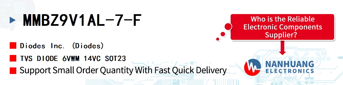 MMBZ9V1AL-7-F Diodes TVS DIODE 6VWM 14VC SOT23