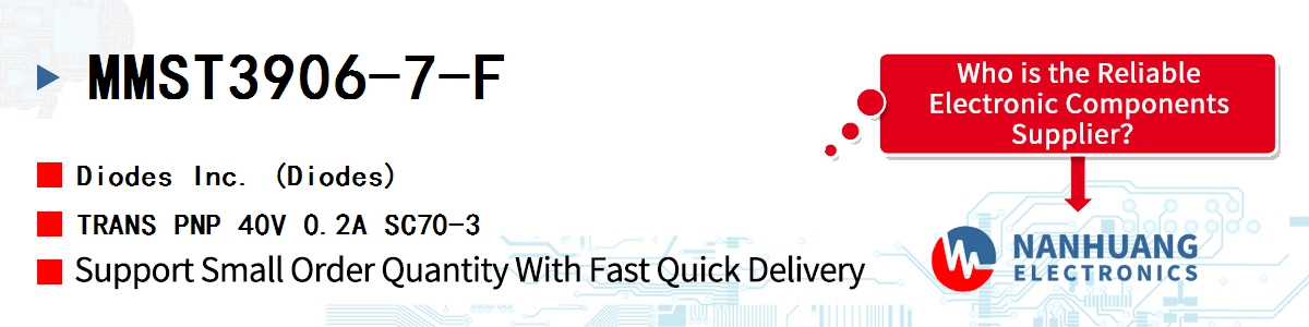 MMST3906-7-F Diodes TRANS PNP 40V 0.2A SC70-3