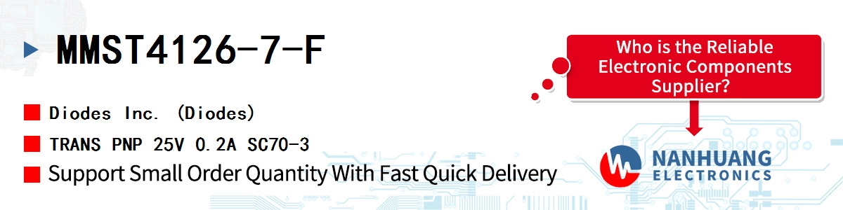 MMST4126-7-F Diodes TRANS PNP 25V 0.2A SC70-3