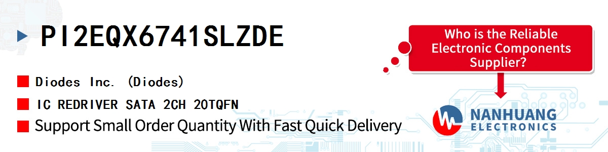 PI2EQX6741SLZDE Diodes IC REDRIVER SATA 2CH 20TQFN