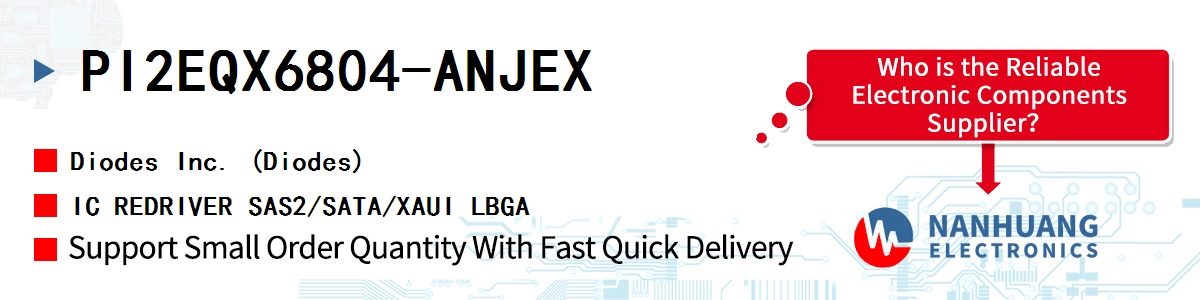 PI2EQX6804-ANJEX Diodes IC REDRIVER SAS2/SATA/XAUI LBGA