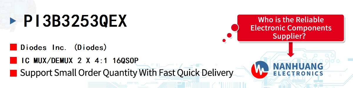 PI3B3253QEX Diodes IC MUX/DEMUX 2 X 4:1 16QSOP