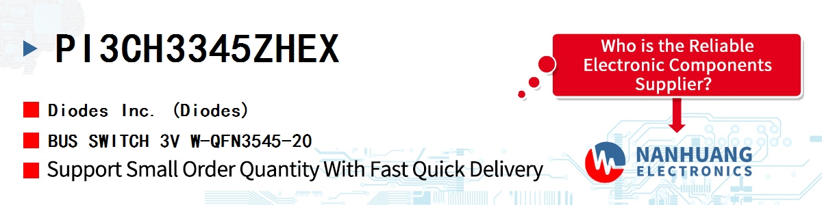 PI3CH3345ZHEX Diodes BUS SWITCH 3V W-QFN3545-20