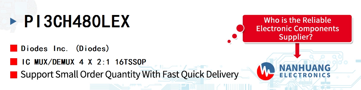 PI3CH480LEX Diodes IC MUX/DEMUX 4 X 2:1 16TSSOP