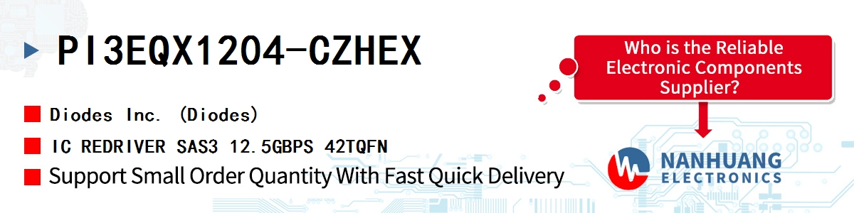 PI3EQX1204-CZHEX Diodes IC REDRIVER SAS3 12.5GBPS 42TQFN