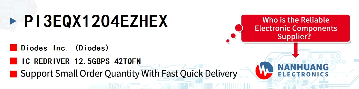 PI3EQX1204EZHEX Diodes IC REDRIVER 12.5GBPS 42TQFN
