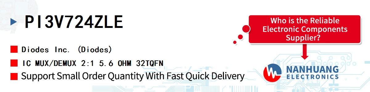 PI3V724ZLE Diodes IC MUX/DEMUX 2:1 5.6 OHM 32TQFN