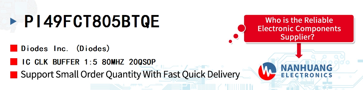 PI49FCT805BTQE Diodes IC CLK BUFFER 1:5 80MHZ 20QSOP