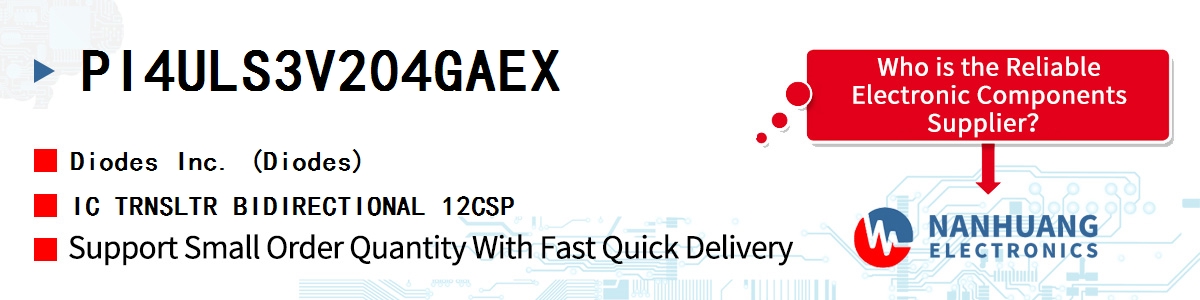 PI4ULS3V204GAEX Diodes IC TRNSLTR BIDIRECTIONAL 12CSP