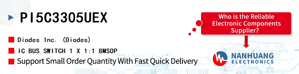 PI5C3305UEX Diodes IC BUS SWITCH 1 X 1:1 8MSOP
