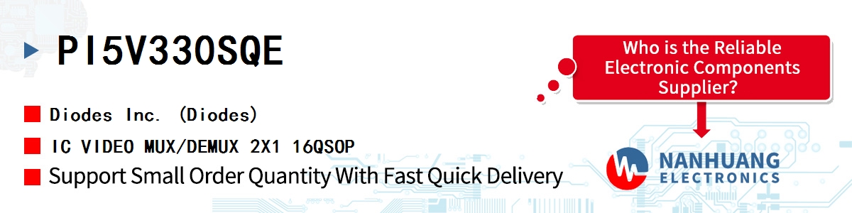 PI5V330SQE Diodes IC VIDEO MUX/DEMUX 2X1 16QSOP