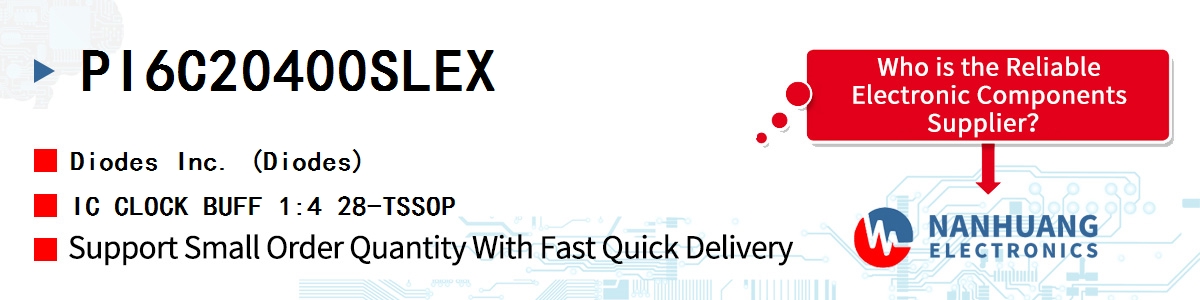 PI6C20400SLEX Diodes IC CLOCK BUFF 1:4 28-TSSOP