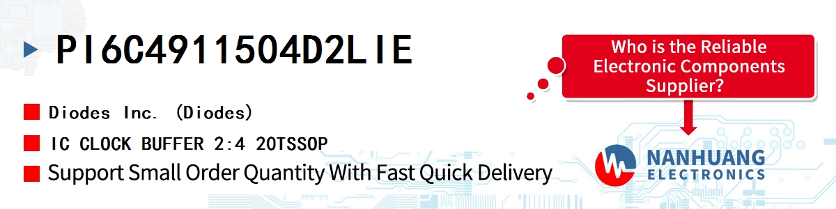 PI6C4911504D2LIE Diodes IC CLOCK BUFFER 2:4 20TSSOP