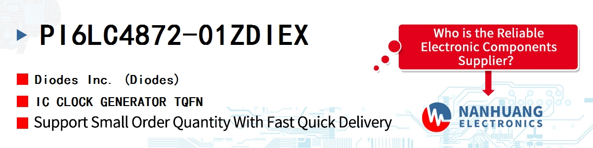 PI6LC4872-01ZDIEX Diodes IC CLOCK GENERATOR TQFN