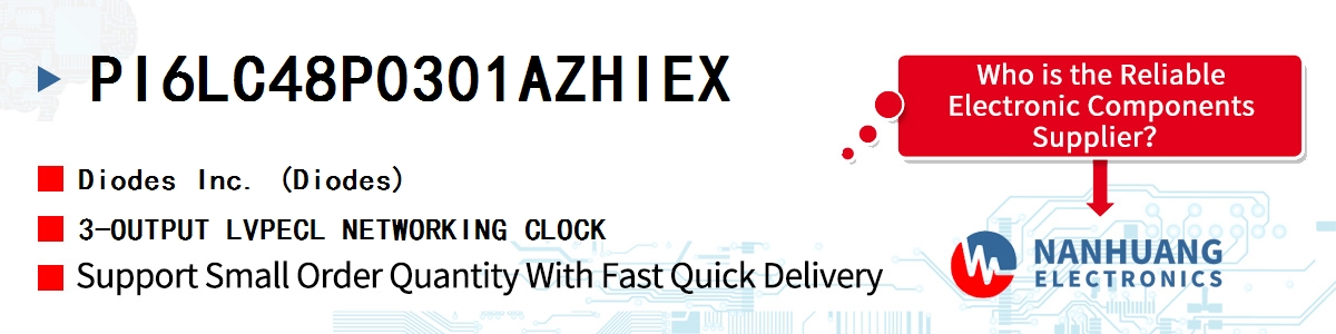 PI6LC48P0301AZHIEX Diodes 3-OUTPUT LVPECL NETWORKING CLOCK