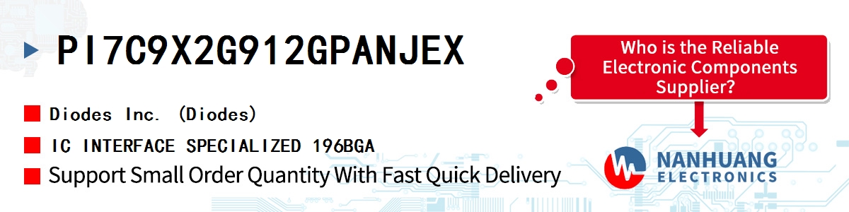 PI7C9X2G912GPANJEX Diodes IC INTERFACE SPECIALIZED 196BGA