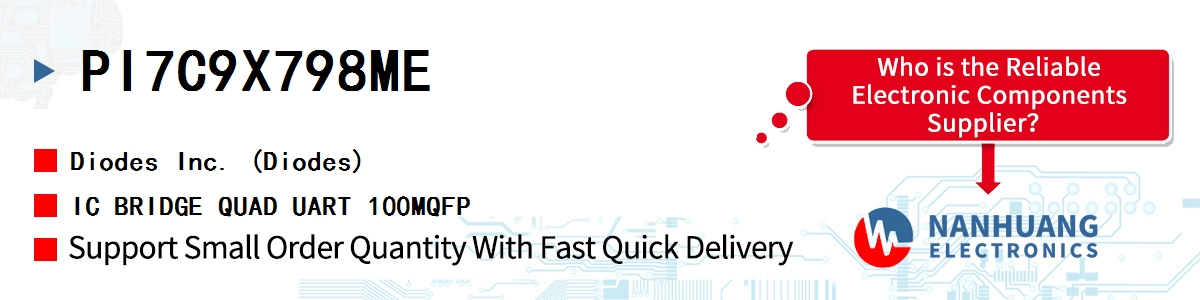 PI7C9X798ME Diodes IC BRIDGE QUAD UART 100MQFP