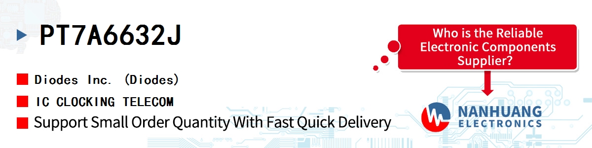 PT7A6632J Diodes IC CLOCKING TELECOM