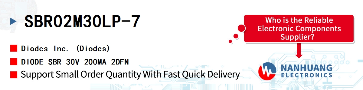 SBR02M30LP-7 Diodes DIODE SBR 30V 200MA 2DFN