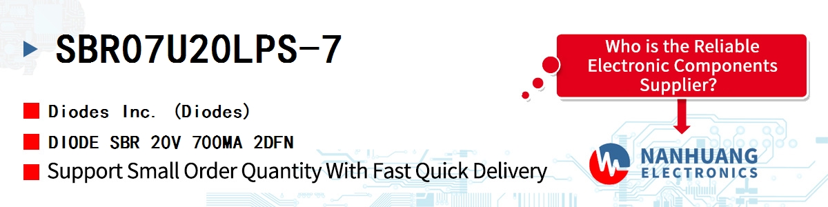 SBR07U20LPS-7 Diodes DIODE SBR 20V 700MA 2DFN