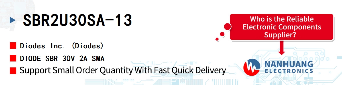 SBR2U30SA-13 Diodes DIODE SBR 30V 2A SMA