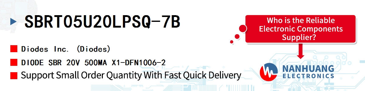 SBRT05U20LPSQ-7B Diodes DIODE SBR 20V 500MA X1-DFN1006-2