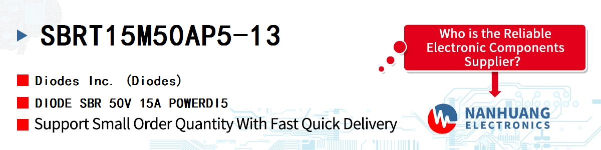 SBRT15M50AP5-13 Diodes DIODE SBR 50V 15A POWERDI5