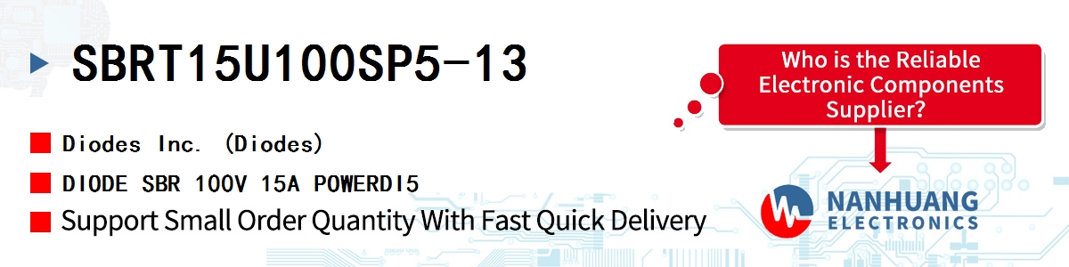 SBRT15U100SP5-13 Diodes DIODE SBR 100V 15A POWERDI5