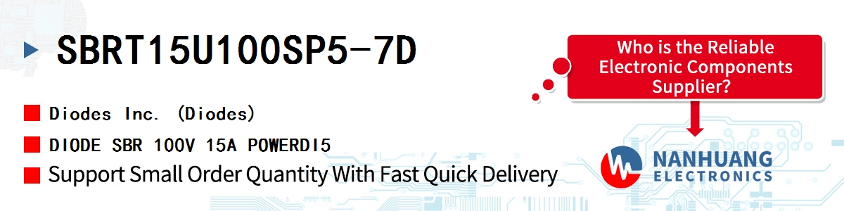 SBRT15U100SP5-7D Diodes DIODE SBR 100V 15A POWERDI5