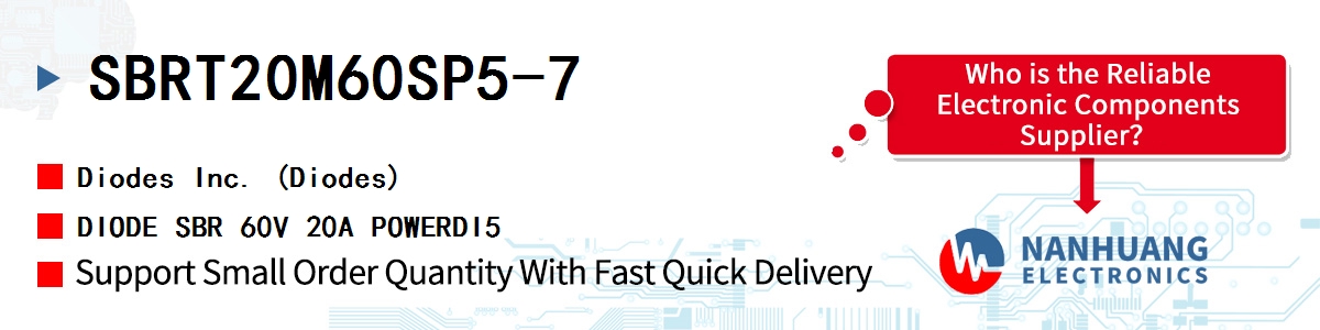 SBRT20M60SP5-7 Diodes DIODE SBR 60V 20A POWERDI5