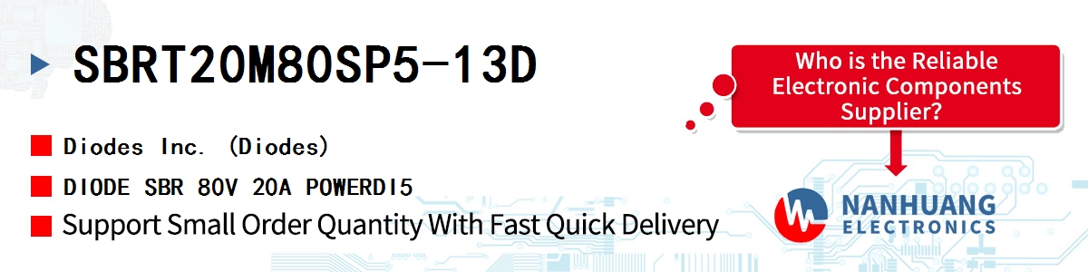 SBRT20M80SP5-13D Diodes DIODE SBR 80V 20A POWERDI5