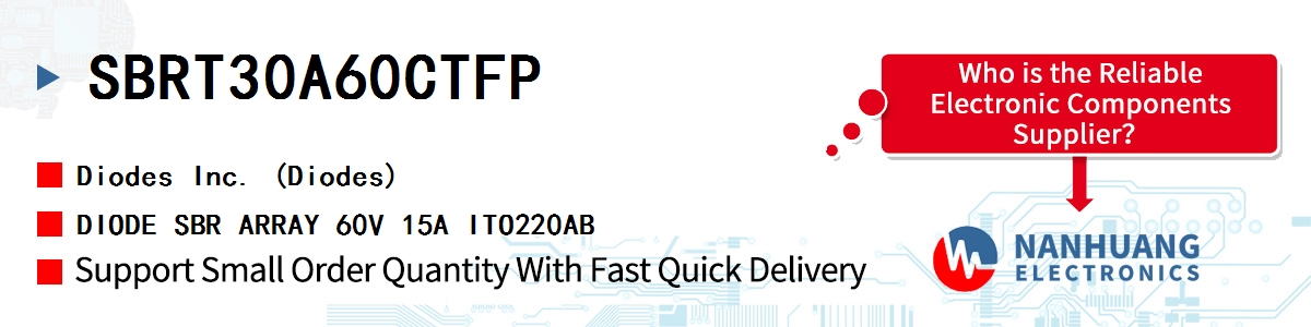 SBRT30A60CTFP Diodes DIODE SBR ARRAY 60V 15A ITO220AB