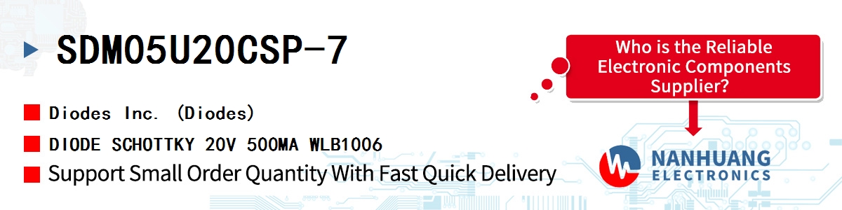 SDM05U20CSP-7 Diodes DIODE SCHOTTKY 20V 500MA WLB1006